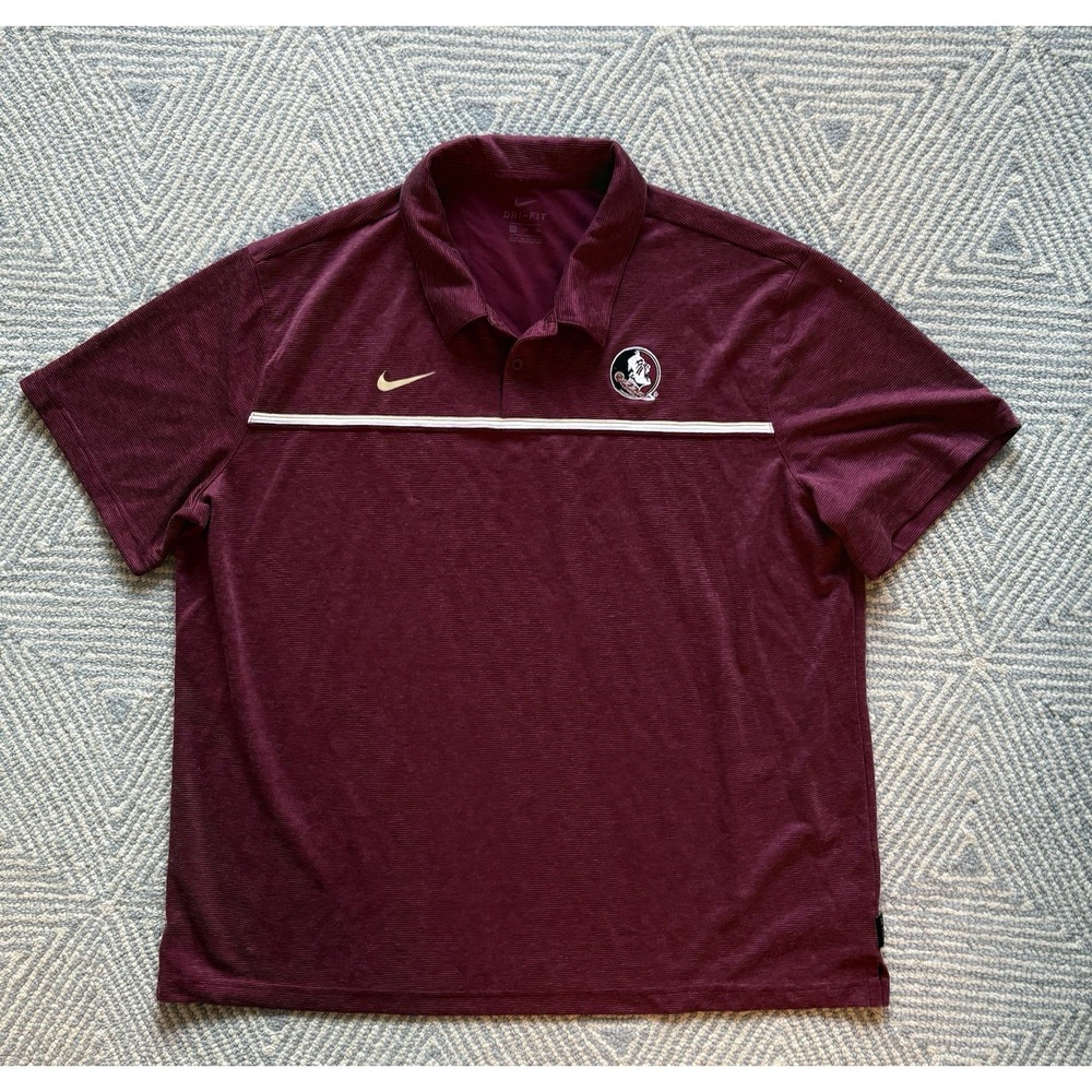 Nike Dri-Fit‎ Florida State Seminoles Polo Shirt - XXL - Red